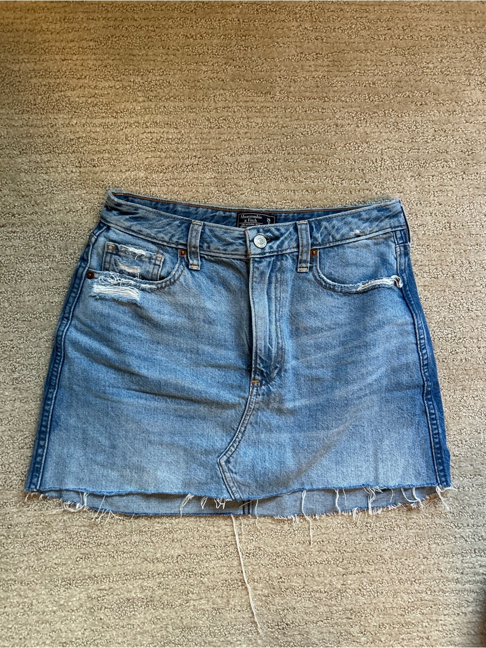 Abercrombie & Fitch Medium Wash Denim Mini Skirt